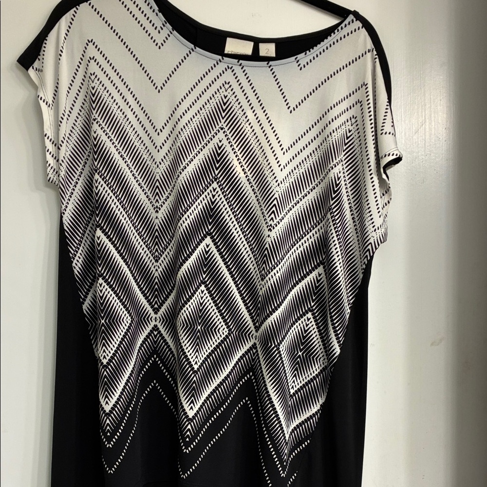 NWT Chico's Black and White Knit Top